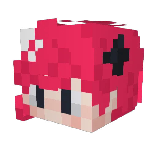 An_Beauty Minecraft avatar head, 3D render