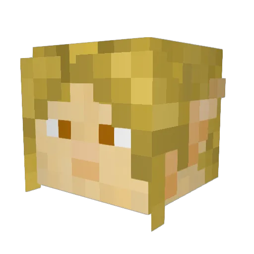 An_NPC Minecraft avatar head, 3D render