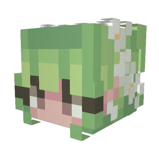 Ana25O Minecraft avatar head, 3D render