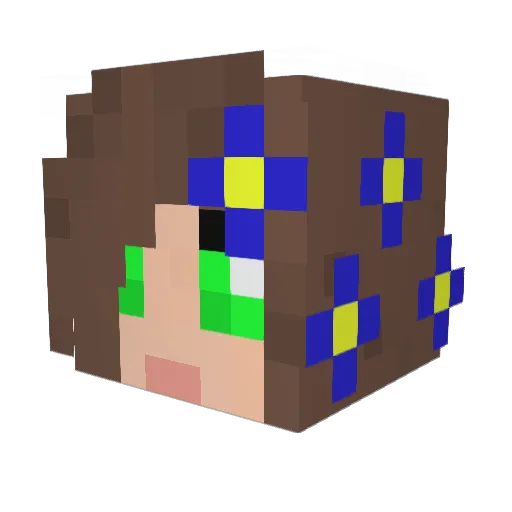 AnaDonfort Minecraft avatar head, 3D render