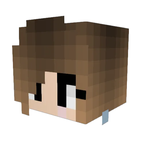AnaElena Minecraft avatar head, 3D render