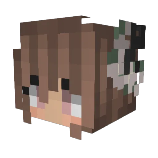 AnaGuene Minecraft avatar head, 3D render