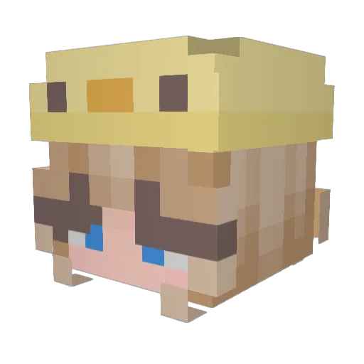 AnaIsAnaa Minecraft avatar head, 3D render