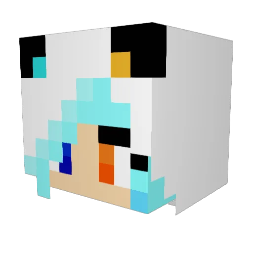 AnaMC_ Minecraft avatar head, 3D render