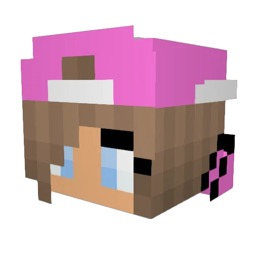 AnaRomi Minecraft avatar head, 3D render