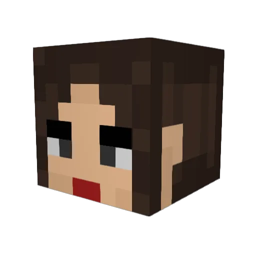 Ana_D_Armas Minecraft avatar head, 3D render