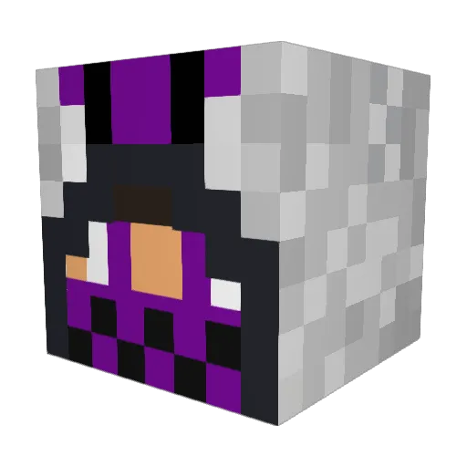 Anaax Minecraft avatar head, 3D render