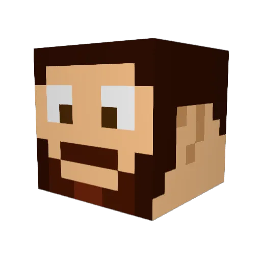 Anacardo Minecraft avatar head, 3D render