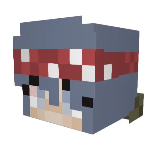 AnagustD Minecraft avatar head, 3D render