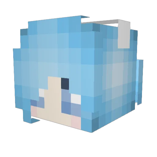 Anais Minecraft avatar head, 3D render