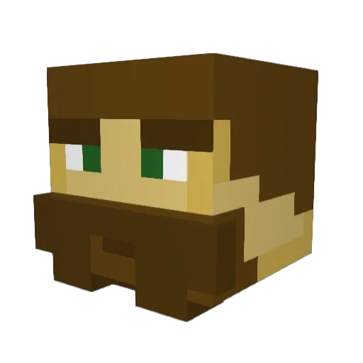 Anak0nda Minecraft avatar head, 3D render