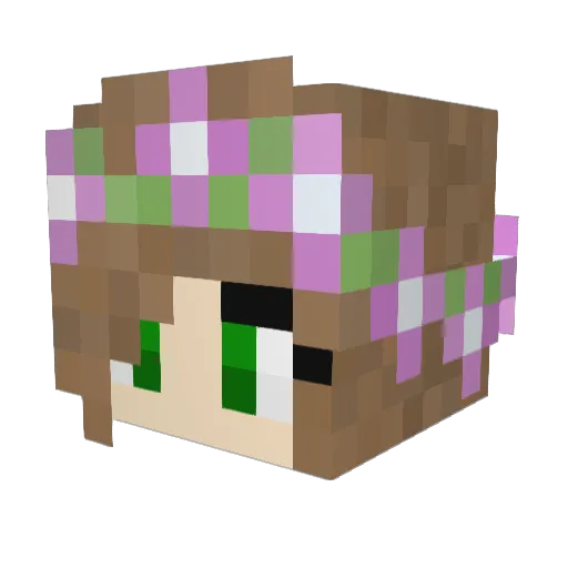 Anakine_Pink Minecraft avatar head, 3D render