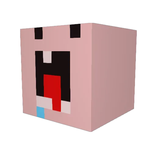 AnalAfterlife Minecraft avatar head, 3D render