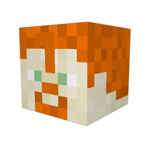 Analystics Minecraft avatar head, 3D render