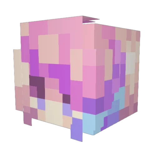 Anamink Minecraft avatar head, 3D render