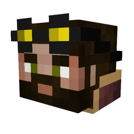 Anamoorphicc Minecraft avatar head, 3D render