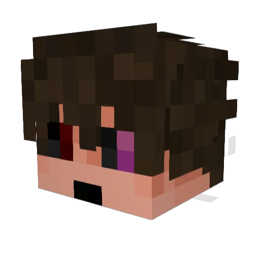 Anaperversa Minecraft avatar head, 3D render