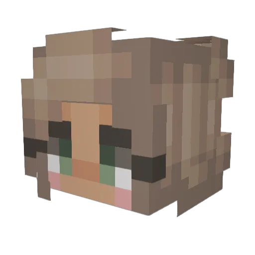 Anaphi Minecraft avatar head, 3D render