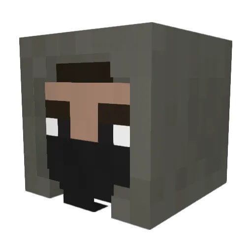 Anaroid Minecraft avatar head, 3D render