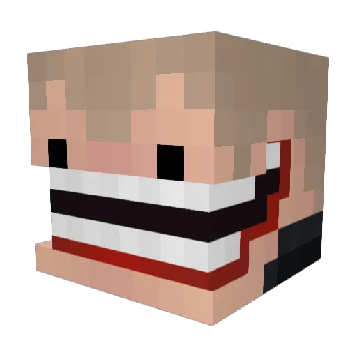 Anarox Minecraft avatar head, 3D render