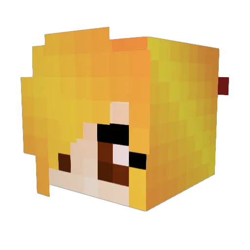Anask8er Minecraft avatar head, 3D render