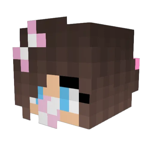 AnastasiaFi7 Minecraft avatar head, 3D render