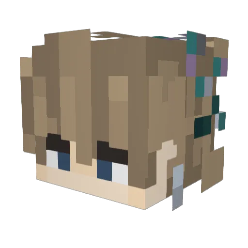 Anathandent Minecraft avatar head, 3D render
