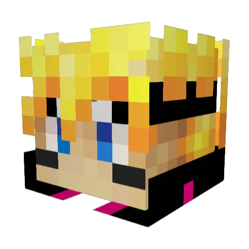 Anathanima Minecraft avatar head, 3D render
