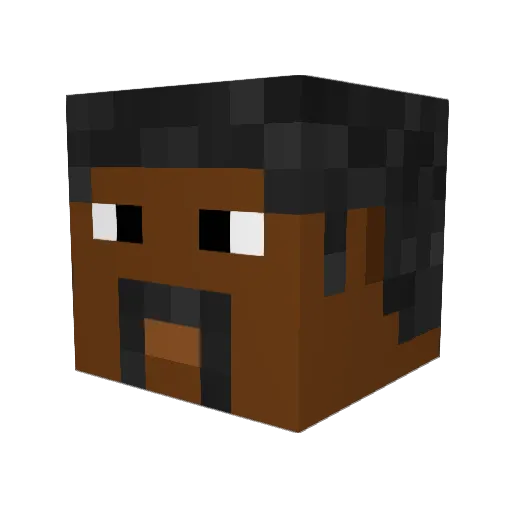 Ancansy Minecraft avatar head, 3D render