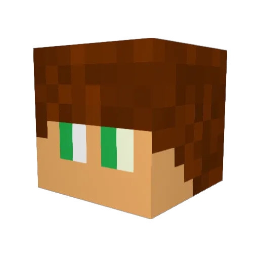 Anccestral Minecraft avatar head, 3D render