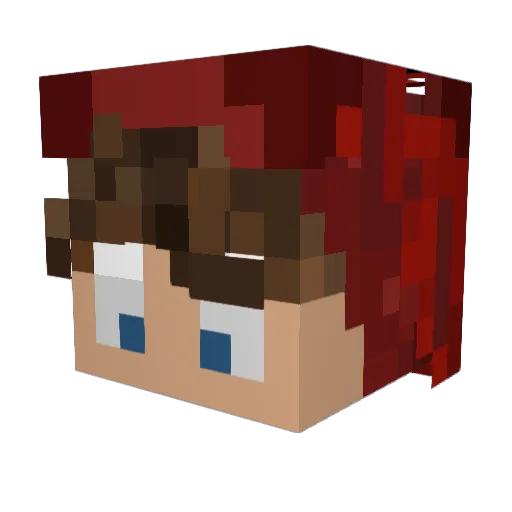 Ancelic_ Minecraft avatar head, 3D render