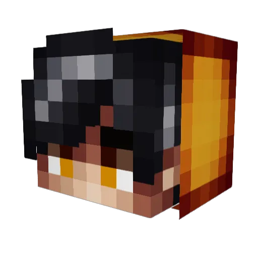 Anchal Minecraft avatar head, 3D render