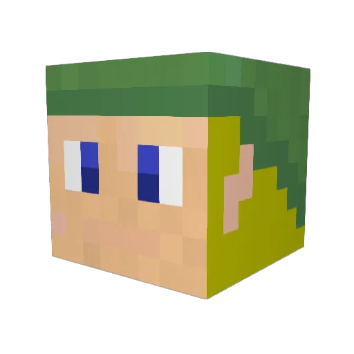 Anchiornis Minecraft avatar head, 3D render