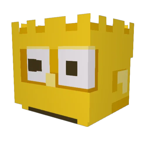 Anchovies_Read Minecraft avatar head, 3D render