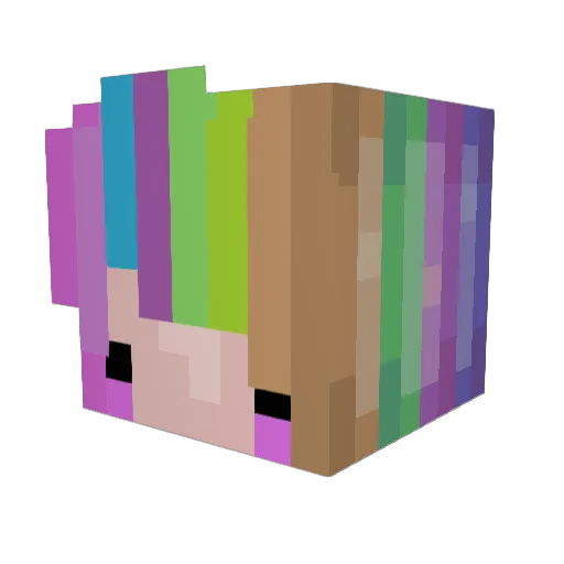 AncientAncient Minecraft avatar head, 3D render