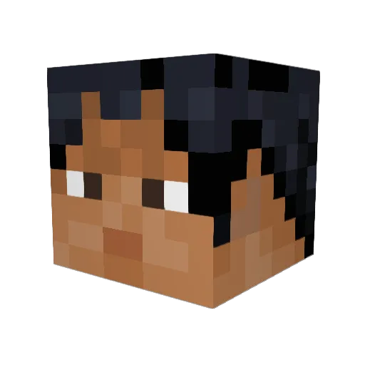 AncientNoodle Minecraft avatar head, 3D render