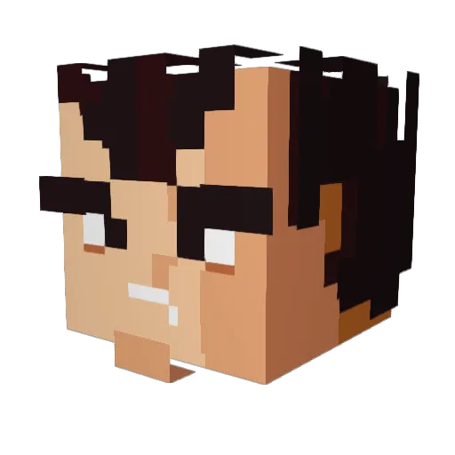 Ancira Minecraft avatar head, 3D render