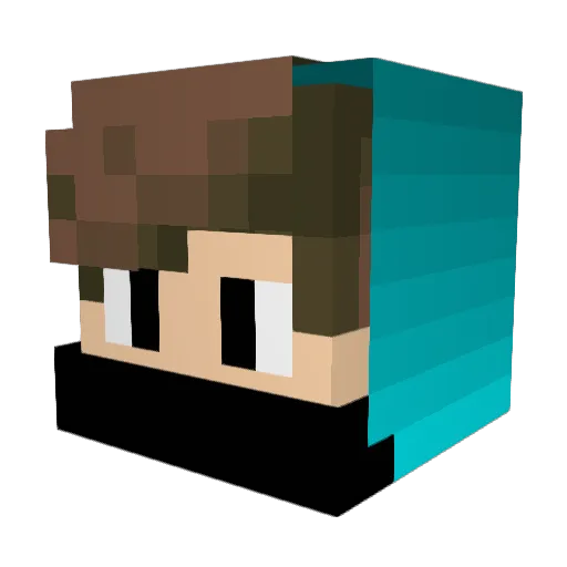 Ancover Minecraft avatar head, 3D render