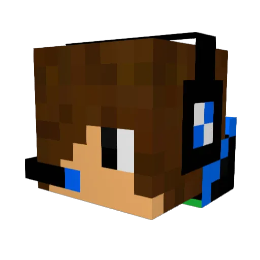 Ancronix Minecraft avatar head, 3D render