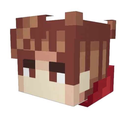 And_Te Minecraft avatar head, 3D render