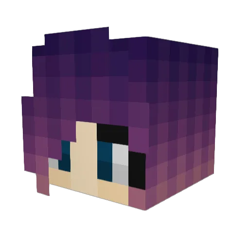AndaMaca Minecraft avatar head, 3D render