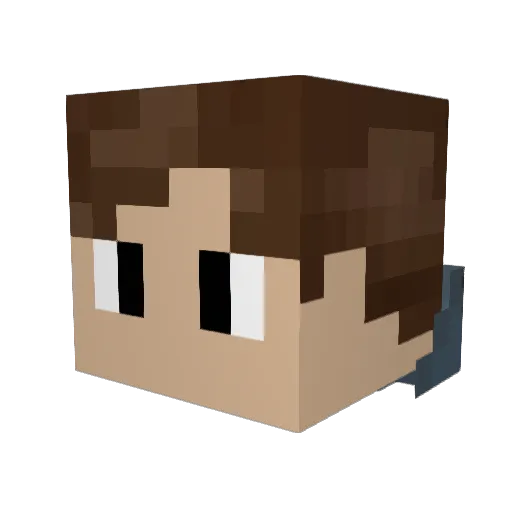 Andaleee Minecraft avatar head, 3D render