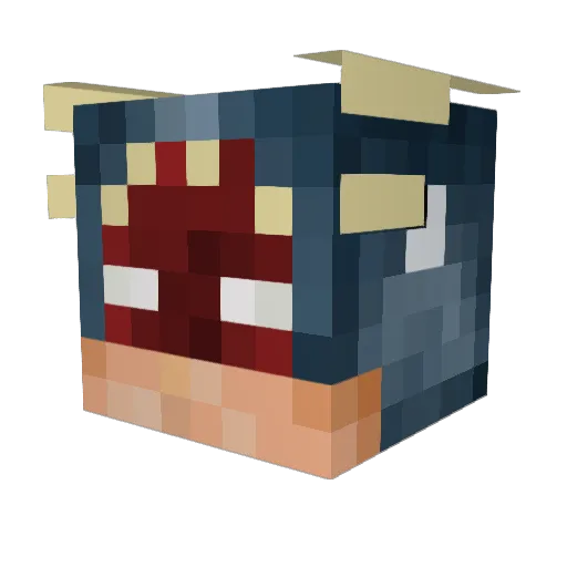 Andaseco Minecraft avatar head, 3D render
