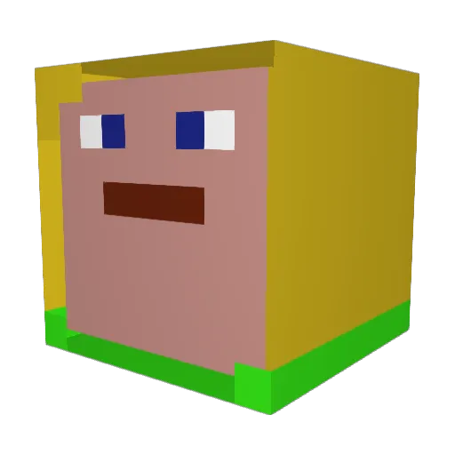 Andelka Minecraft avatar head, 3D render