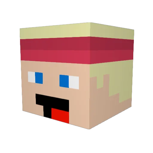 AnderEv54 Minecraft avatar head, 3D render