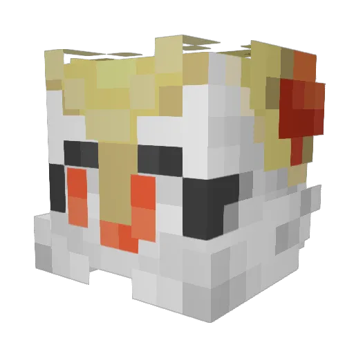 Andeus Minecraft avatar head, 3D render