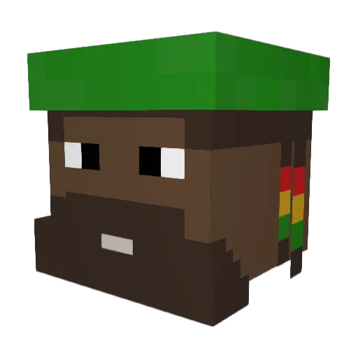 AndieB Minecraft avatar head, 3D render