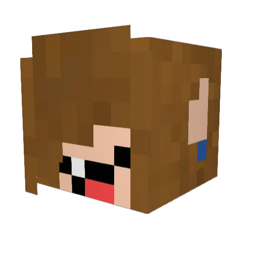 AndieKidMC Minecraft avatar head, 3D render