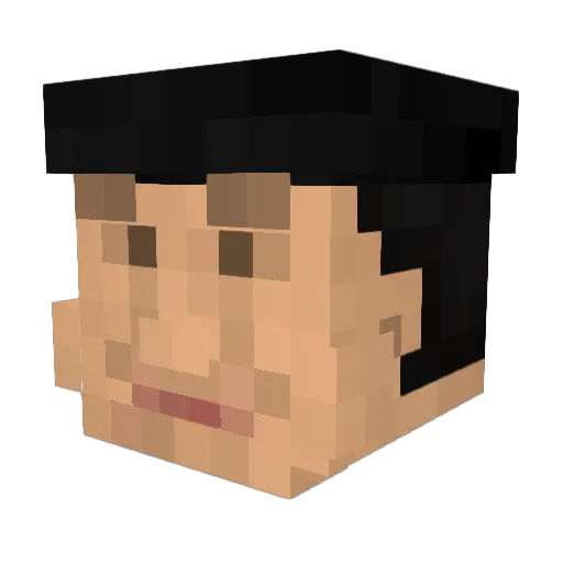 Andika Minecraft avatar head, 3D render