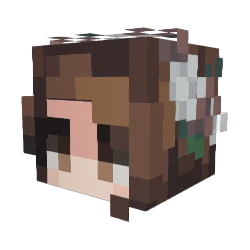 Andilynn Minecraft avatar head, 3D render